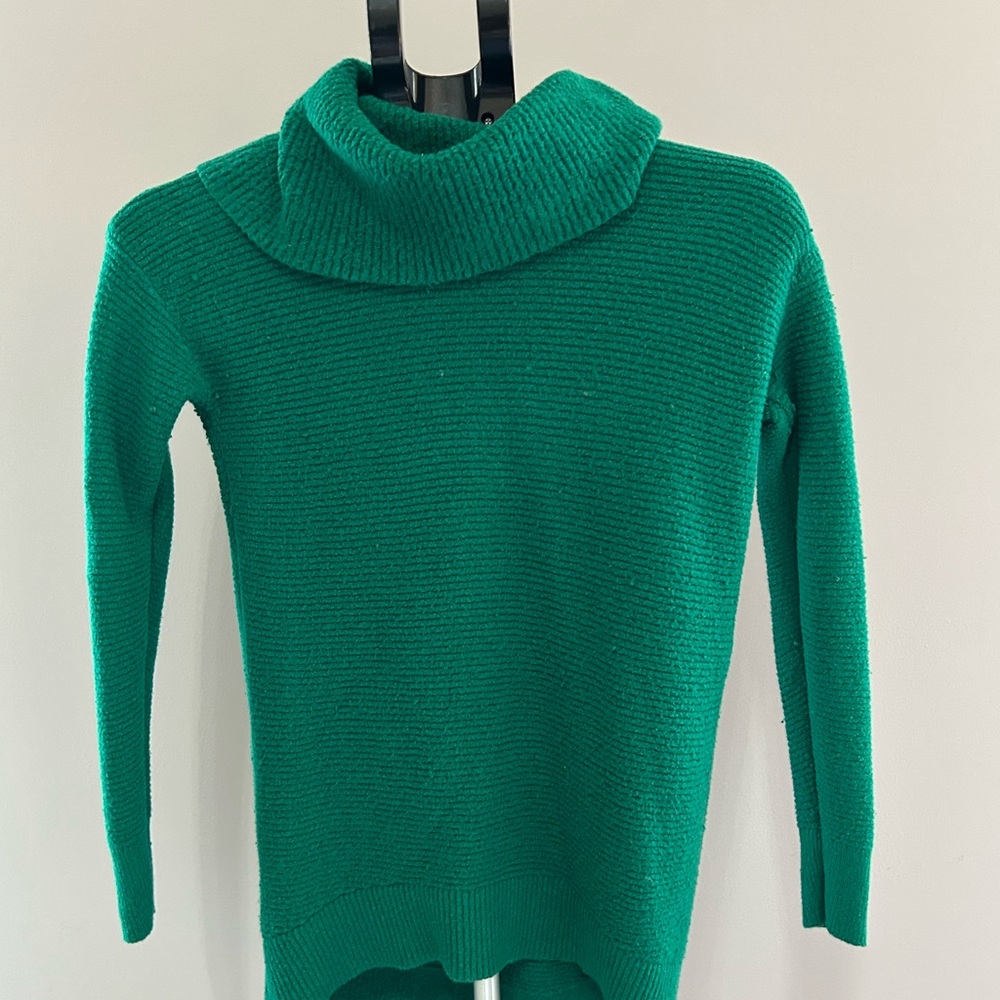 LOFT Green Cowl Neck Sweater